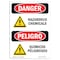 Signmission Safety Sign, 10" Height, Rigid Plastic, Hazardous Chemicals -Quimicos Peligrosos, Span OS-DS-P-710-VS-2022 - alternate 1
